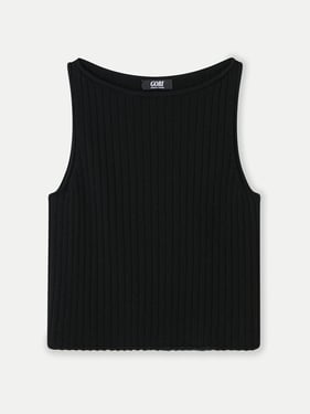 Cashmere Crop Top - 2XL / Black / WK732-1481