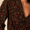 Black Cherry Print Cord Emmie Blouse