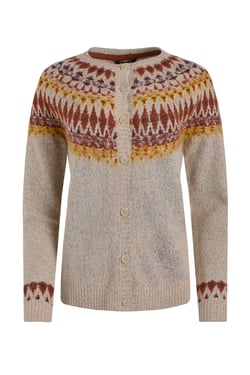 Weird Fish Hatty Fair Isle Cardigan Chalk Size 8