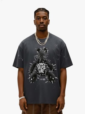 Spiked Bear Graphic T-Shirt - Black / 2XL
