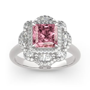 Jeulia Floral Radiant Cut Sterling Silver Ring