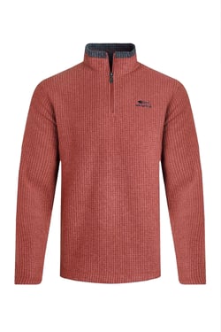 Weird Fish Newark 1/4 Zip Grid Fleece Paprika Size 3XL