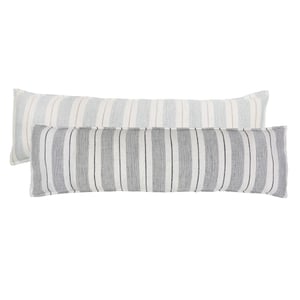 Laguna 18" X 60" Decorative Body Pillow With Insert    Grey /  Charcoal