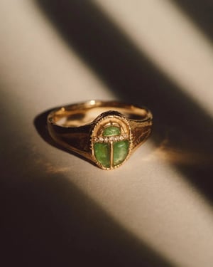 Inlay Scarab Ring - 8