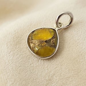 Silver Citrine November Birthstone Heart Pendant