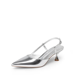DREAM PAIRS Women   s Streamlined Kitten Heel Slingback Sandals