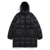 Taion Womens Volume Hood Down Coat Long Outer Black
