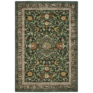 Country Paisley Green Eco-Washable Rug - 185x275cm