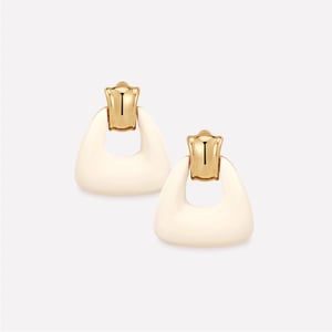 Ostuni White Earrings/Ear Clip - Clip-On