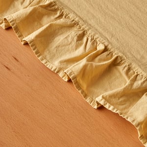Elegance Ruffled Cotton Table Runner - Yellow