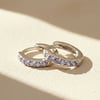 Alexandrite June Birthstone Small Silver Huggie Hoops