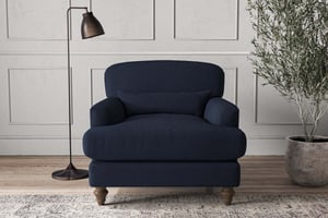 nkuku Deni Armchair | Make To Order | Brera Linen Indigo | No Colour