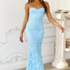 Chasing Midnight Lace Maxi Dress Blue