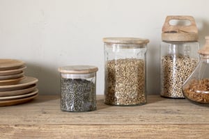 nkuku Igoko Storage Jar | Kitchen & Dining Accessories | Small | Clear