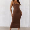 BASE Premium Bodycon Maxi Dress Chocolate