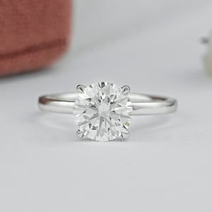 IGI Certified Round Lab Grown Diamond Solitaire Engagement Ring - 18K White Gold / 0.25 CT