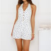 Wildflower Hour Denim Romper White