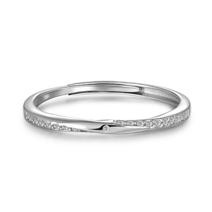 Jeulia Minimalist Twist Adjustable Open Ring for Women