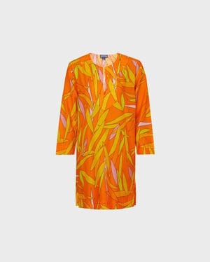Vilebrequin - Women Cotton And Silk Kaftan Madrague - Kaftan - Lucille - Orange - Size L