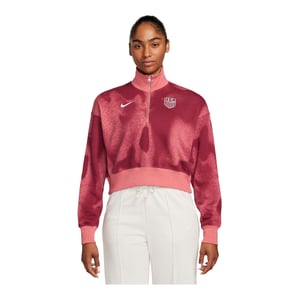 Women's Nike USA Cropped Phoenix Fleece Red 1/2 Zip / 2X