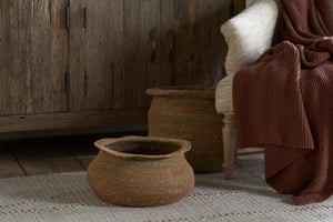 nkuku Rana Short Basket | Storage | One Size | Natural & Moss