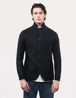Vintage Oliver Spencer Wool Sports Blazer in Navy