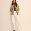 Sage Green Denim Military Jacket