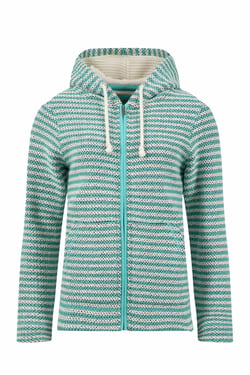 Weird Fish Fisher Full Zip Stripe Macaroni Hoodie Apple Mint Size 8
