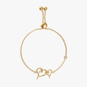 Two Hearts Diamond Bracelet - 0.10 CT