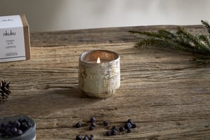 nkuku Juniper & Fir 1 Wick Scented Candle | Candles & Home Fragrance | Antique Gold