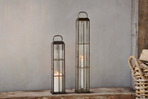 nkuku Vemula Lantern | Candles Holders & Lanterns | Small | Antique Brass