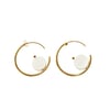 Round Moon Hoop Earring - Polished Brass
