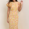 Yellow Floral Lola Midi Dress