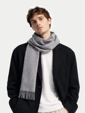 Cashmere Woven Scarf - 170x30cm + 2x6cm / dim gray / AW0096-1300
