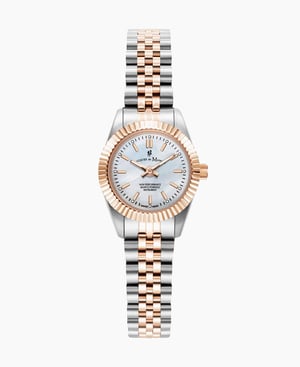 Mini Inspiration 22mm Two-hands Two-tone White dial Stainless steel swiss watch - 22 mm
