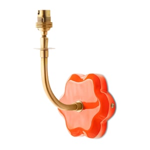 Primrose wall fitting in orange lacquered wood
