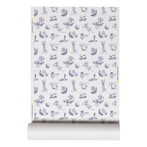Good Roots Toile Wallpaper Indigo