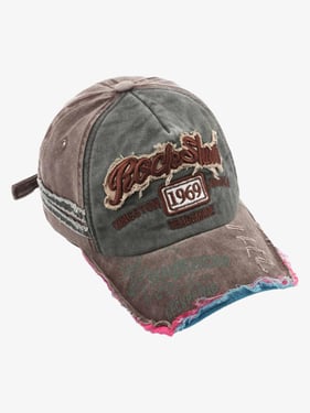 Thesupermade Retro Letter Denim Cap - 2136 - Rosy Brown / One Size