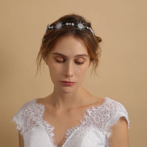 Jeulia Simple Crystle Hairpiece Starlight Crown Headband