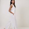 White Pleated Shell Linen-Blend Tate Top