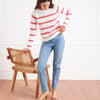 Stripe Sloane Crewneck in Raspberry