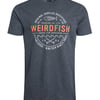 Weird Fish Waves Front Print Graphic T-Shirt Navy Size 2XL