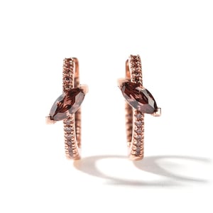 Jeulia Simple Marquise Cut Sterling Silver Hoop Earrings