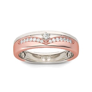 Jeulia Two Tone Round Cut Sterling Silver Women's Band
