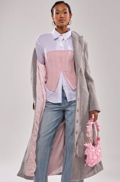 AKIRA Make It Last Boucle Trench Coat | Size XL
