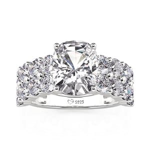 Jeulia Double Pave Eternity Band Radiant Engagement Ring