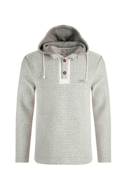 Weird Fish Bakersfield Button Neck Macaroni Hoodie Ecru Size XL