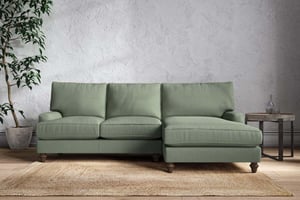 nkuku Marri Large Right Hand Chaise Sofa | Make To Order | Brera Linen Jade | No Colour