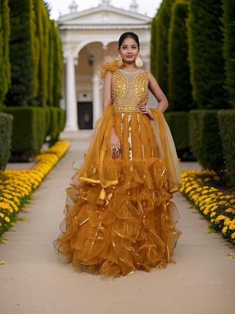 Gown with Cut Dana & Sequin Work by Shreekama
