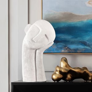 Modern Abstract White Resin Person Ornament Sculpture Home People Figurine Decor Art